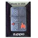 送料無料(沖縄離島除く)ジッポー オイルライター Logo and Flame Z207-104636&ギフトボックスセット(オイル+フリント+BOX)