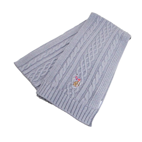 送料無料メール便 箱無し マフラー アクリル100% 180x20cm uspa2014-447165 ライトグレイ U.S. POLO ASSN.(ユーエス ポロ アッスン)メンズ レディース ワンポイント刺繍