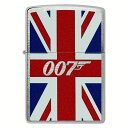 送料無料(沖縄離島除く)ジッポー オイルライター USA Zippo 007 James Bond Union Jack Design 46801&ギフトボック...