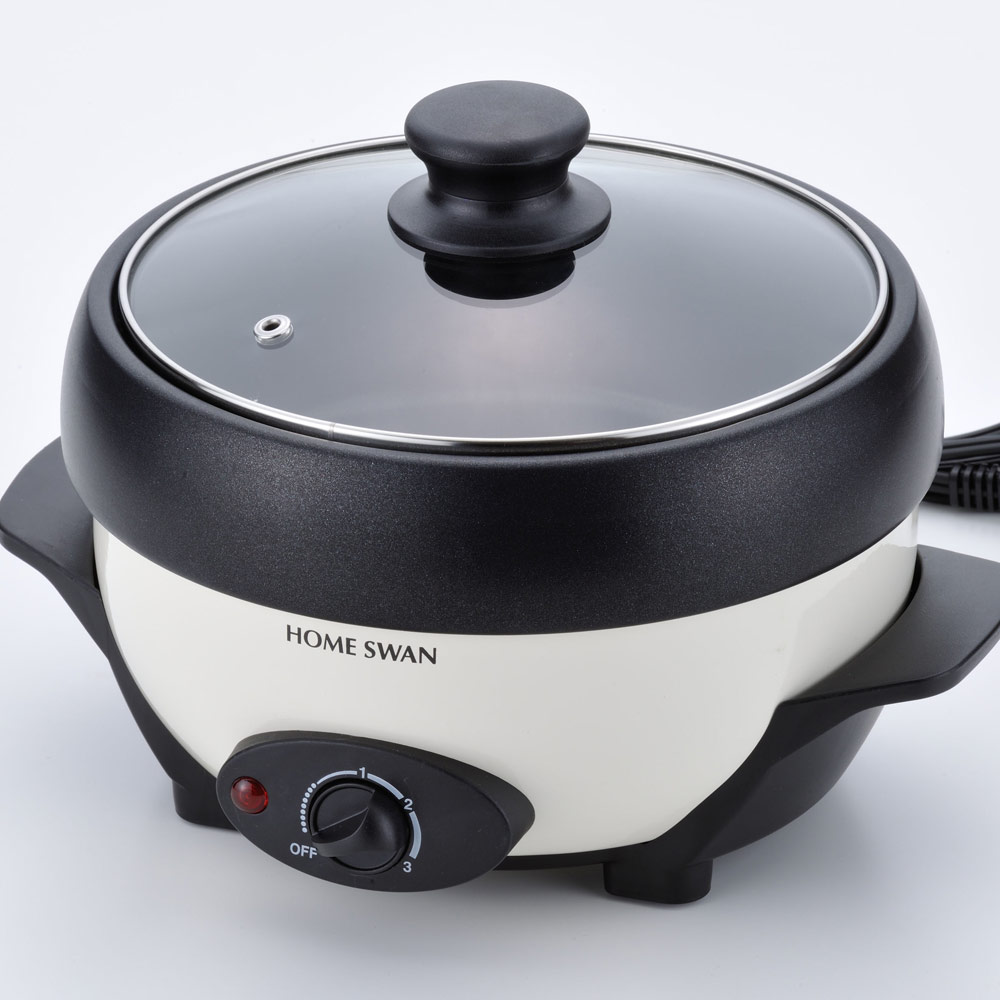 送料無料（沖縄離島除く）電気グリル鍋 ミニグリルパン ホットプレート 20cm 2人～3人用 丸洗いOkの鍋と焼き物プレート HOME SWAN SGR-20V/1270x1台