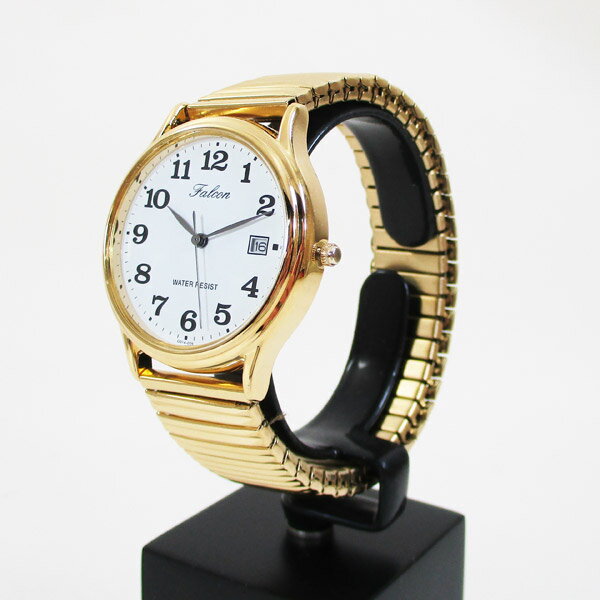 シチズン 腕時計 カレンダー付 蛇腹ベルト 日本製ムーブメント 5気圧防水 ゴールド 紳士/メンズ D014-004/3720/送料無料メール便 3