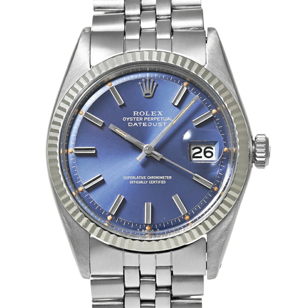 デイトジャスト 腕時計（メンズ） ROLEX デイトジャスト Ref.1601 ブルー アンティーク品 メンズ 腕時計
