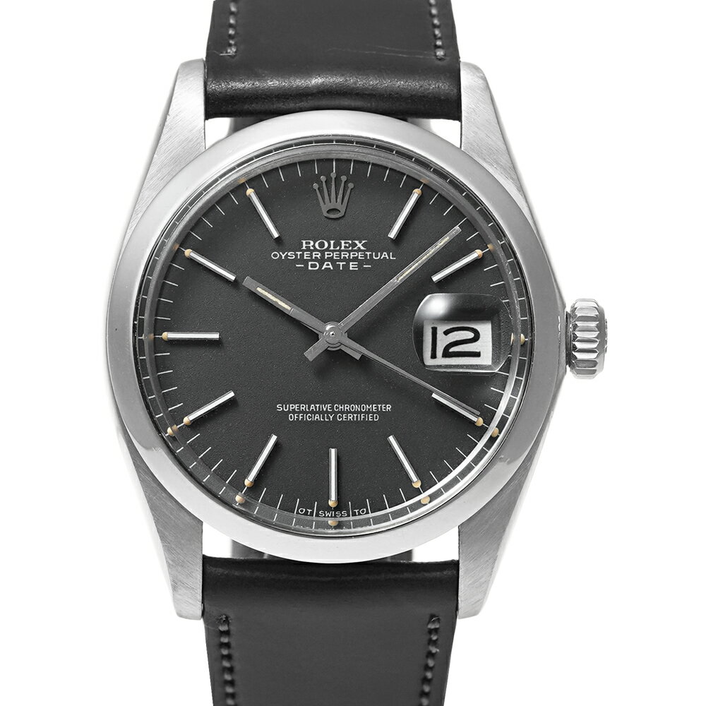 オイスター 腕時計（メンズ） ROLEX オイスターパーペチュアル デイト Ref.1500 ブラック シグマダイヤル アンティーク品 メンズ 腕時計
