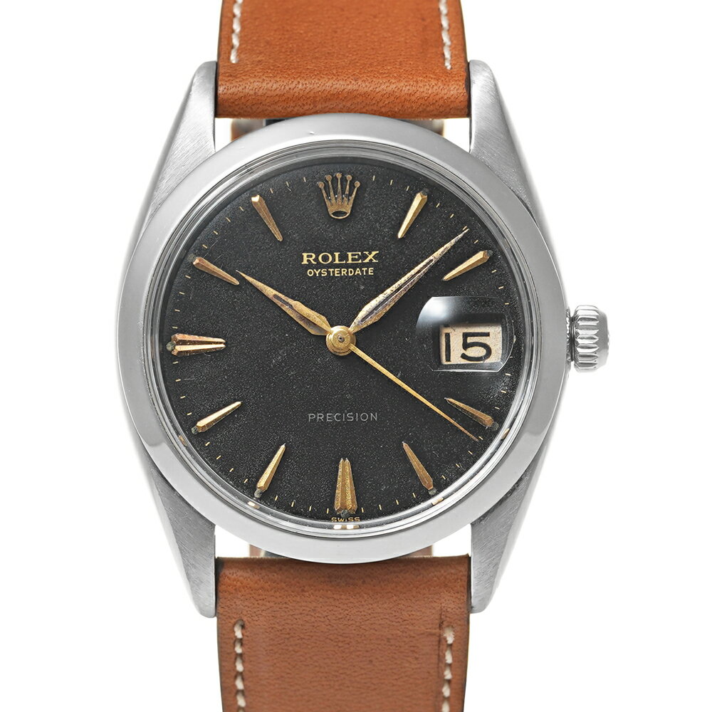 オイスター 腕時計（メンズ） ROLEX オイスターデイト Ref.6694 ブラック アンティーク品 メンズ 腕時計