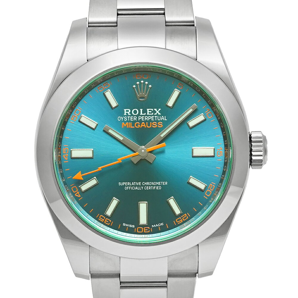 美品 2020年保証書付き ROLEX ミルガウス Zブルー ノンポリッシュ Ref.116400GV 中古美品 メンズ 腕時計