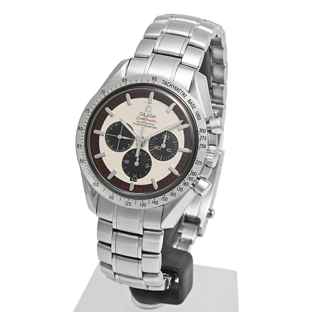 箱保証書付き OMEGA スピードマスター シューマッハ レジェンド 世界6000本限定モデル Ref.3559.32.00 アイボリー 中古品 メンズ 腕時計
