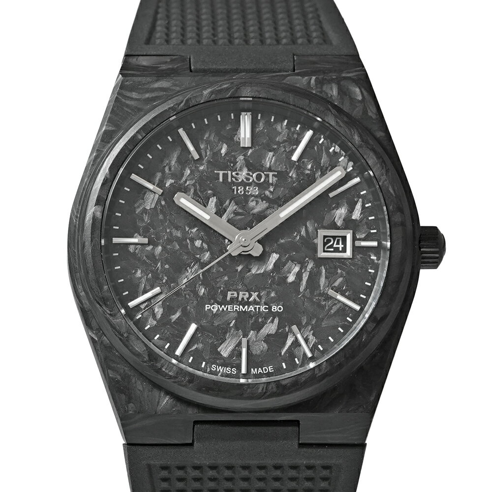【プレゼントにもオススメ！】未使用品 TISSOT PRX 2025年7月箱・保証書付き Ref.T137.907.97.201.00 ブラック メンズ 腕時計