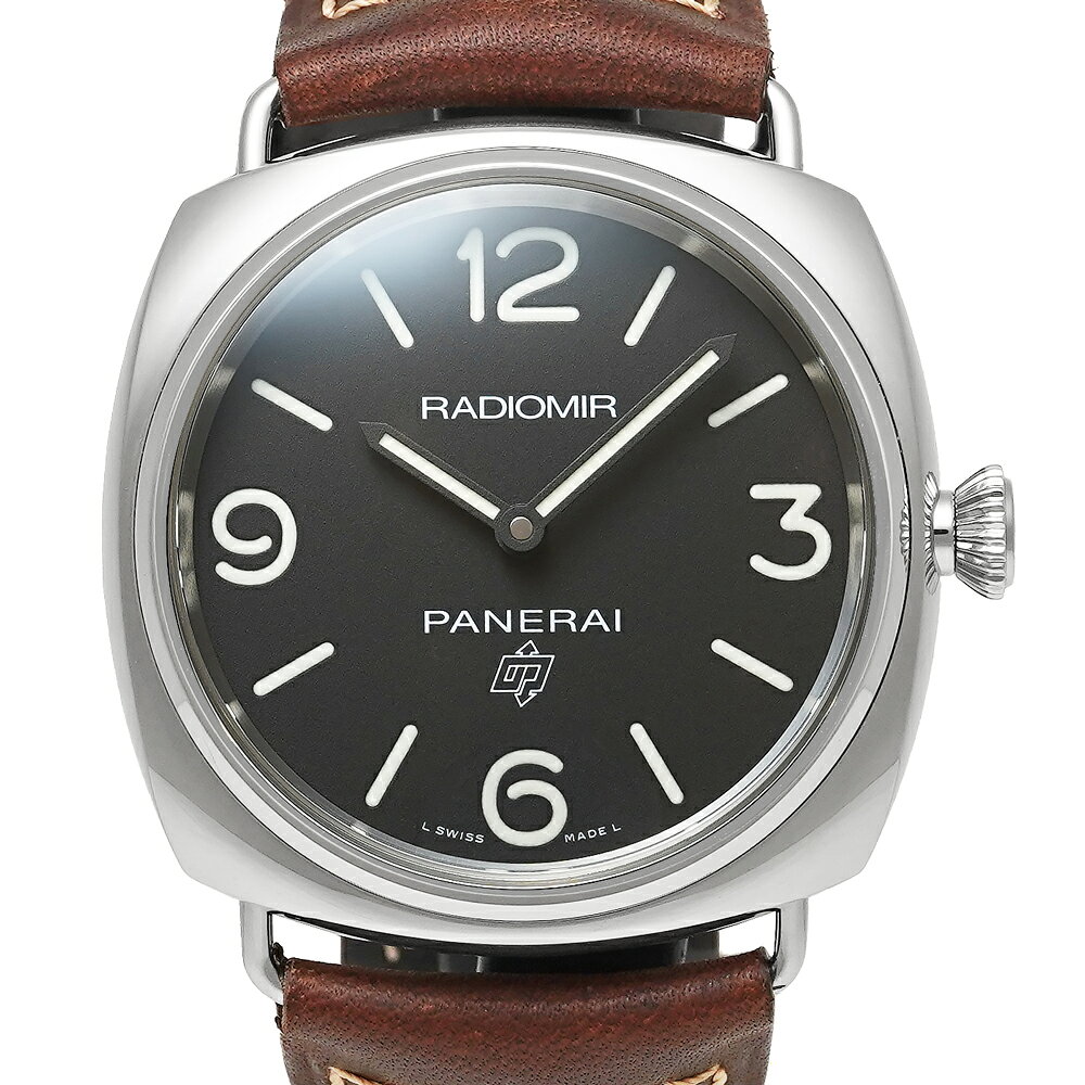 未使用品 OFFICINE PANERAI ラジオミール ベース ロゴ 3デイズ アッチャイオ Ref.PAM00753 ブラック メンズ 腕時計