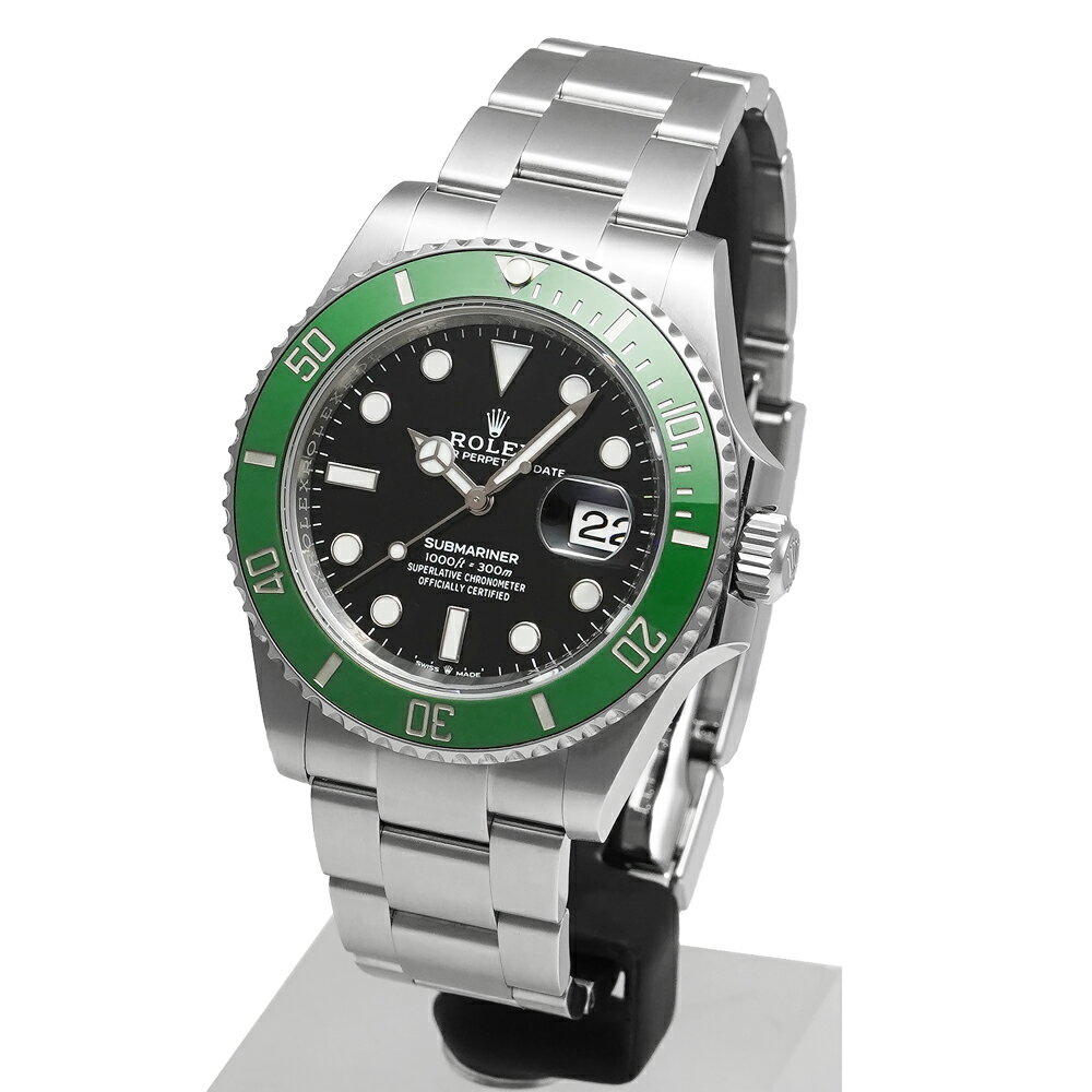箱・2024年保証書付き ROLEX サブマリーナー デイト Ref.126610LV グリーンサブ ブラック 中古品 メンズ 腕時計