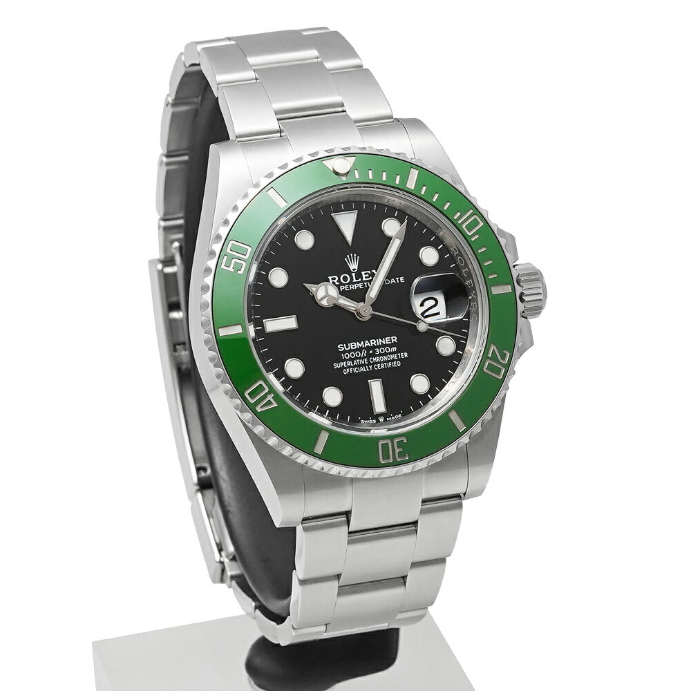 箱・2024年保証書付き ROLEX サブマリーナー デイト Ref.126610LV グリーンサブ ブラック 中古品 メンズ 腕時計