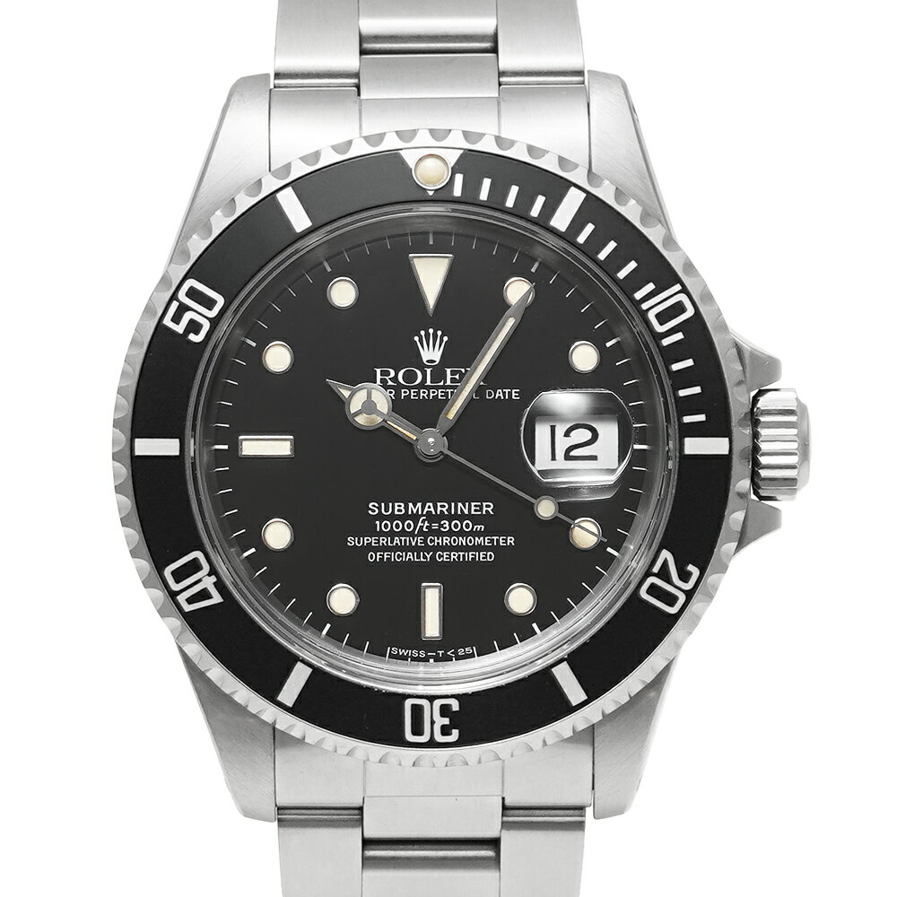 保証書付き ROLEX サブマリーナー デイト オールトリチウム 先端ドット Ref.16610 ブラック 中古品 メンズ 腕時計