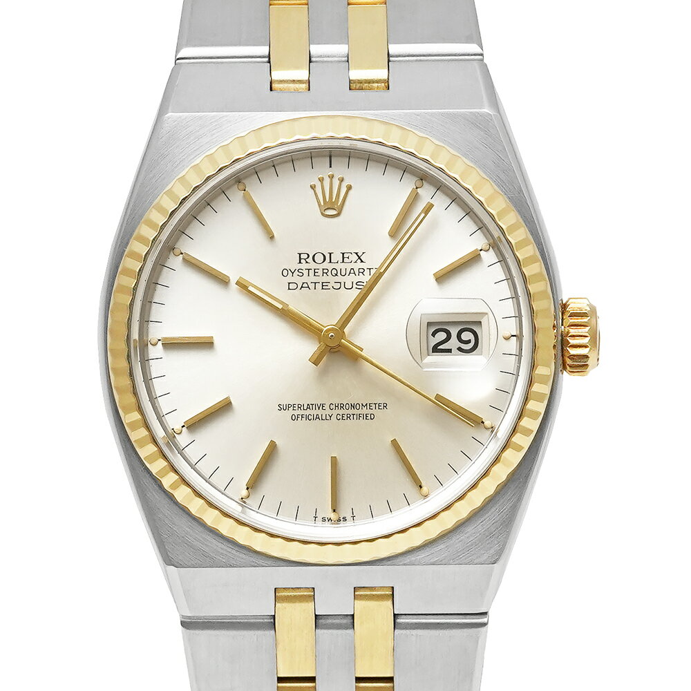 箱・保証書付き ROLEX オイスタークォーツ デイトジャスト Ref.17013 シルバー 中古品 メンズ 腕時計