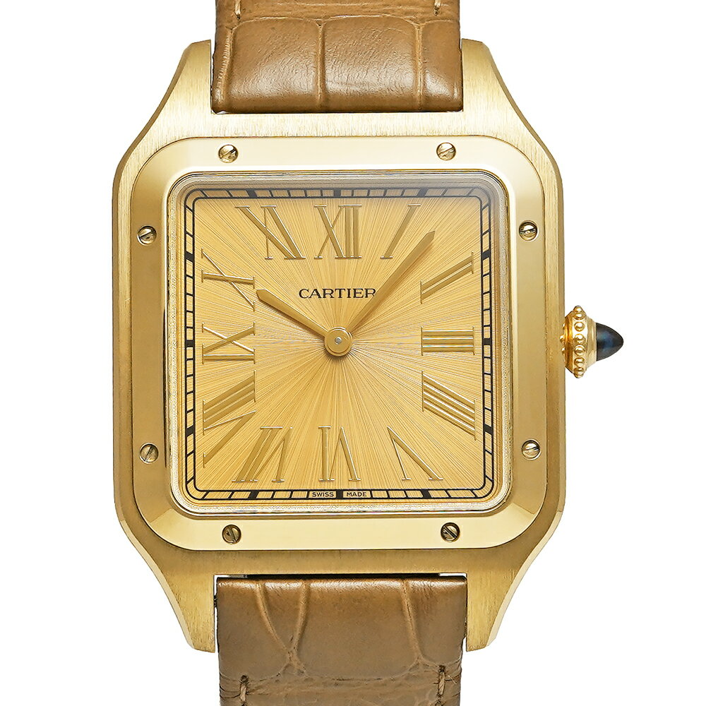 箱・2025年国内正規保証書付き Cartier サントス デュモン XL Ref.WGSA0111 ゴールド 中古品 メンズ 腕時計