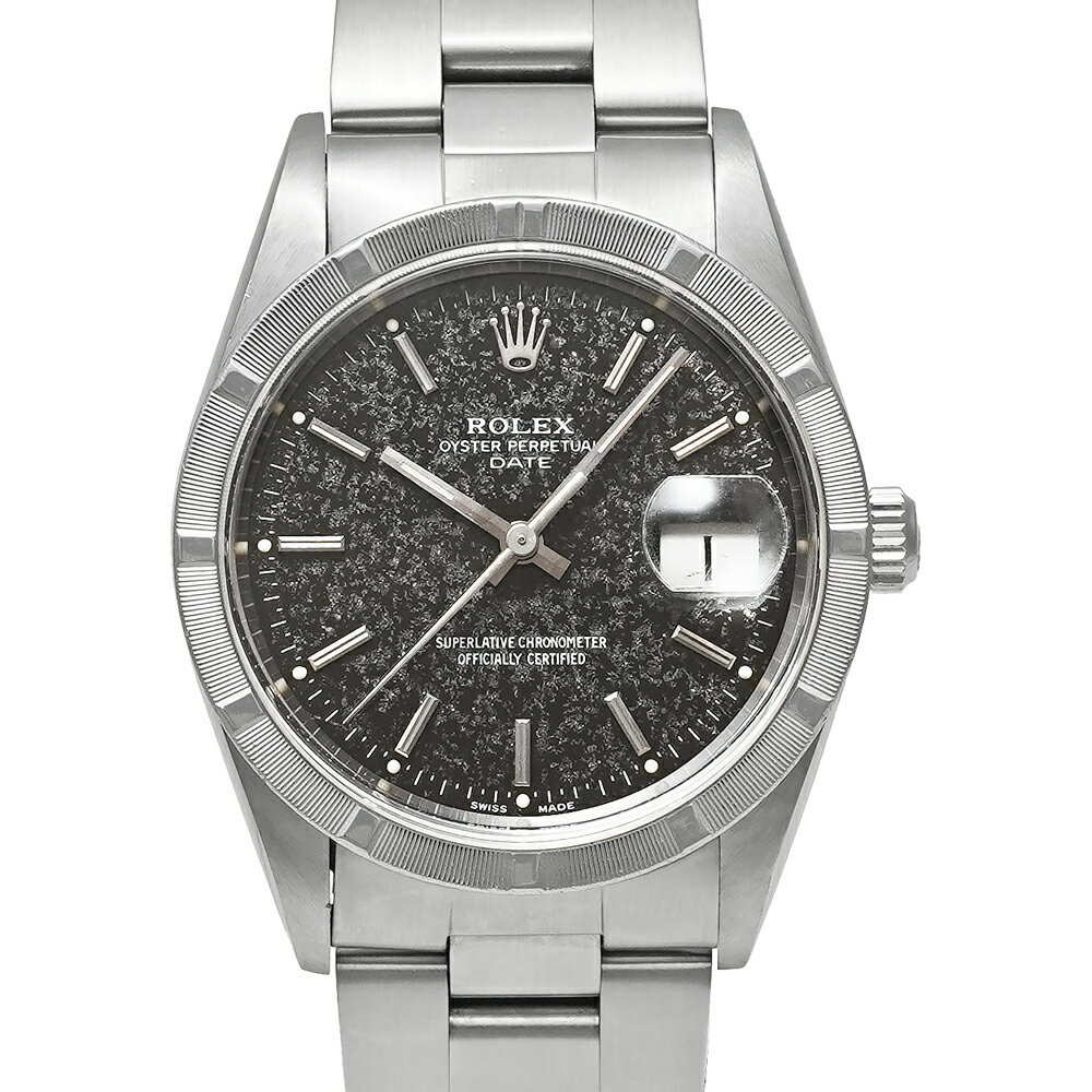 P番 箱・保証書付き ROLEX オイスターパーペチュアル デイト Ref.15210 ブラック 中古品 メンズ 腕時計