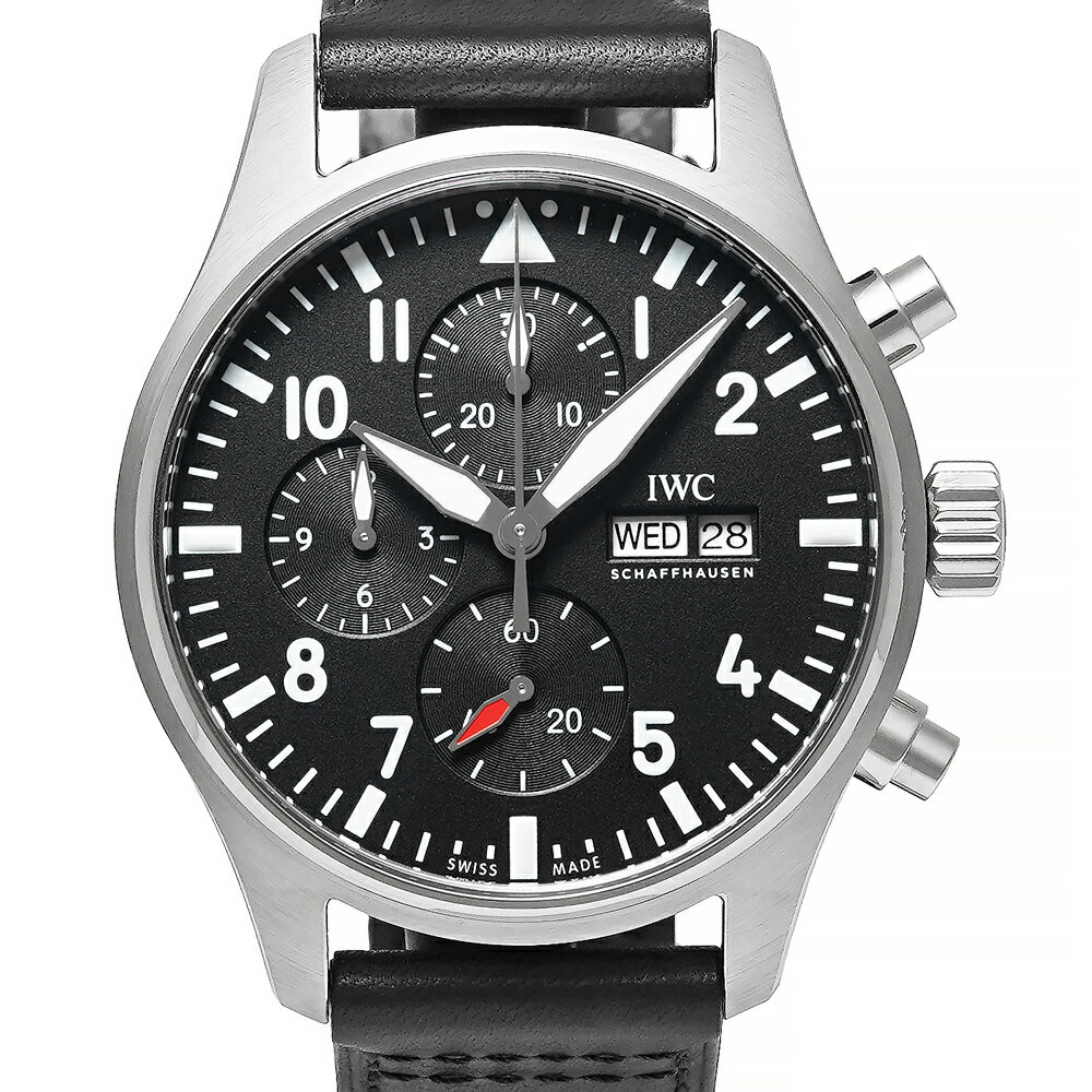 A, E, H, I, O, V, W - 未使用品 箱・保証書付き IWC パイロットウォッチ クロノグラフ Ref.IW378001 ブラック メンズ 腕時計
