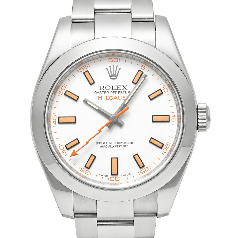 V番 2009年保証書付き ROLEX ミルガウス ホワイト Ref.116400 中古品 メンズ 腕時計