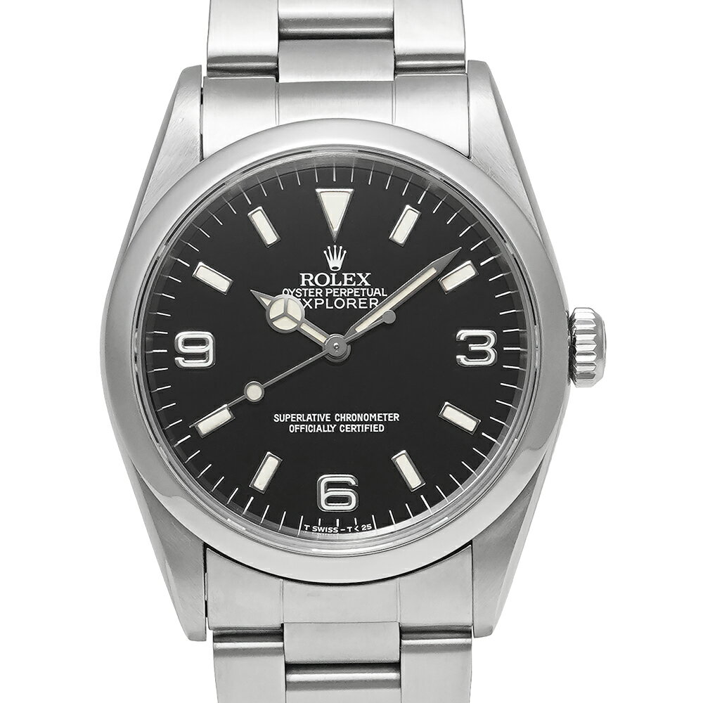 W番 1996年保証書付き ROLEX エクスプローラー1 Ref.14270 ブラック 中古品 メンズ 腕時計
