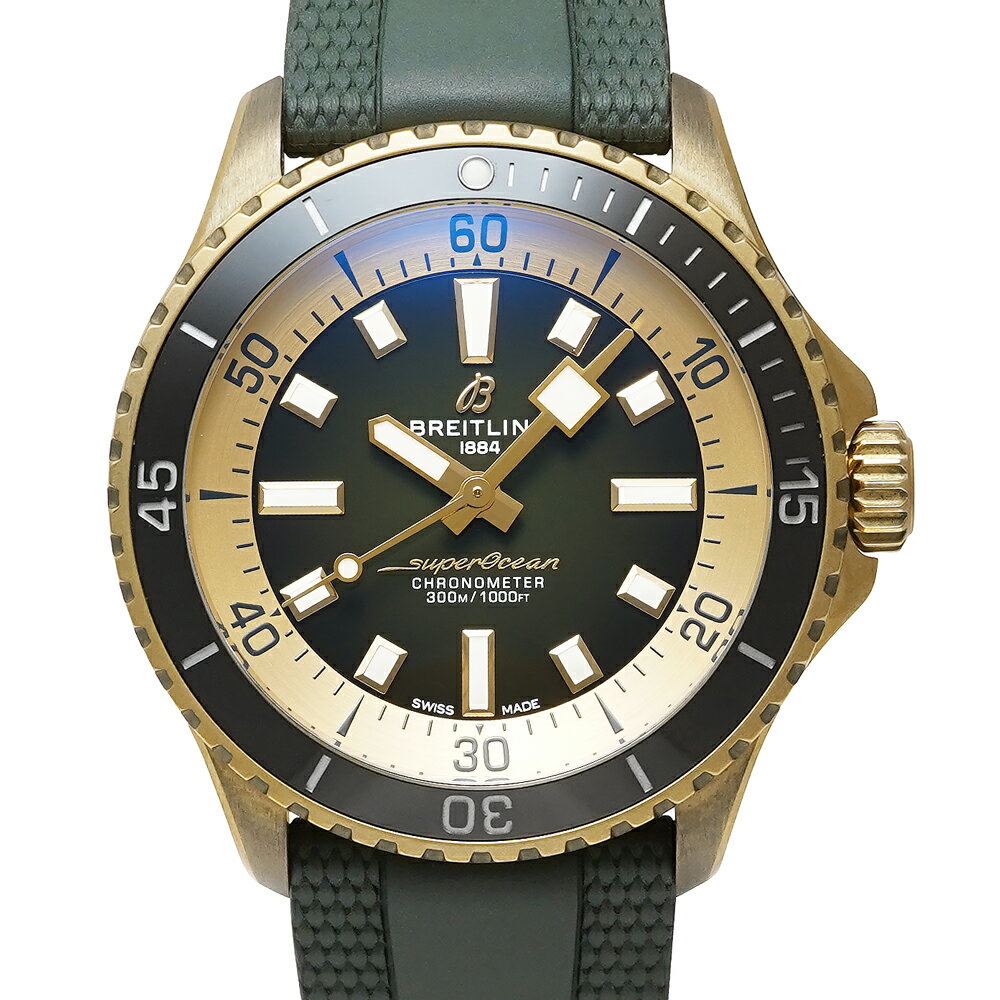 箱・保証書付き BREITLING スーパーオーシャン オートマチック 42 Ref.N17375(N17375201L1S1) 中古品 ブロンズ グリーン メンズ 腕時計