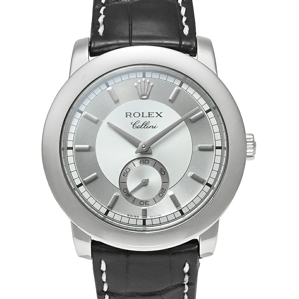 K番 Dバックル仕様 箱・保証書付き ROLEX チェリーニ チェリニウム アイスブルー Ref.5241/6 中古品 メンズ 腕時計