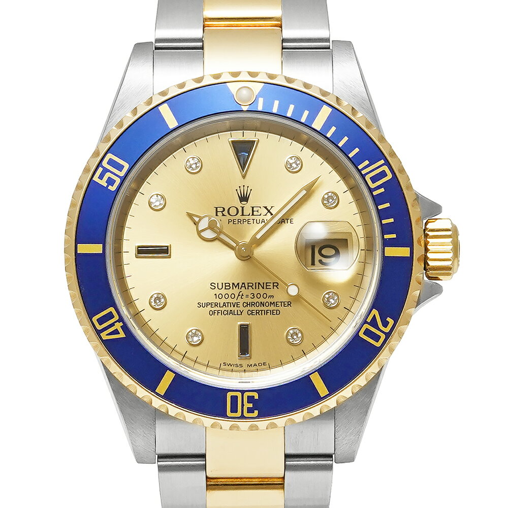 Rakuten - Z番 箱・保証書付き ROLEX サブマリーナー デイト Ref.16613SG シャンパンゴールド 中古品 メンズ 腕時計