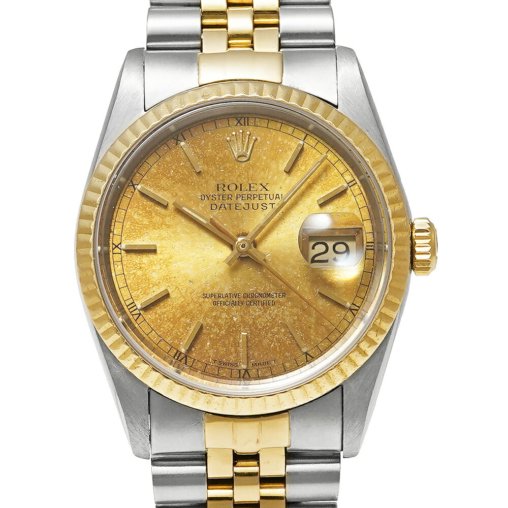 X番 箱・1993年保証書付き ROLEX デイトジャスト Ref.16233 シャンパンゴールド アンティーク品 メンズ 腕時計