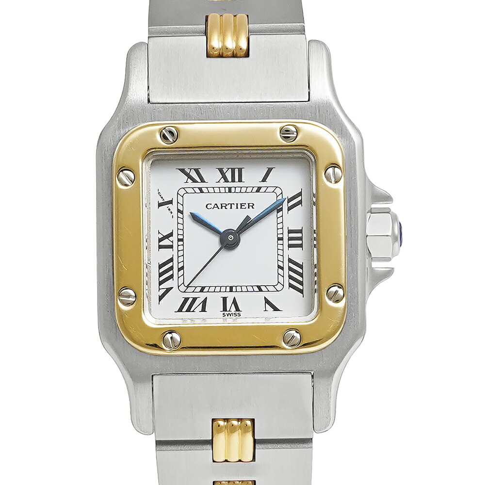 Cartier サントスカレ SM ゴドロンブレスレット Ref.0902 ホワイト 中古品 レディース 腕時計