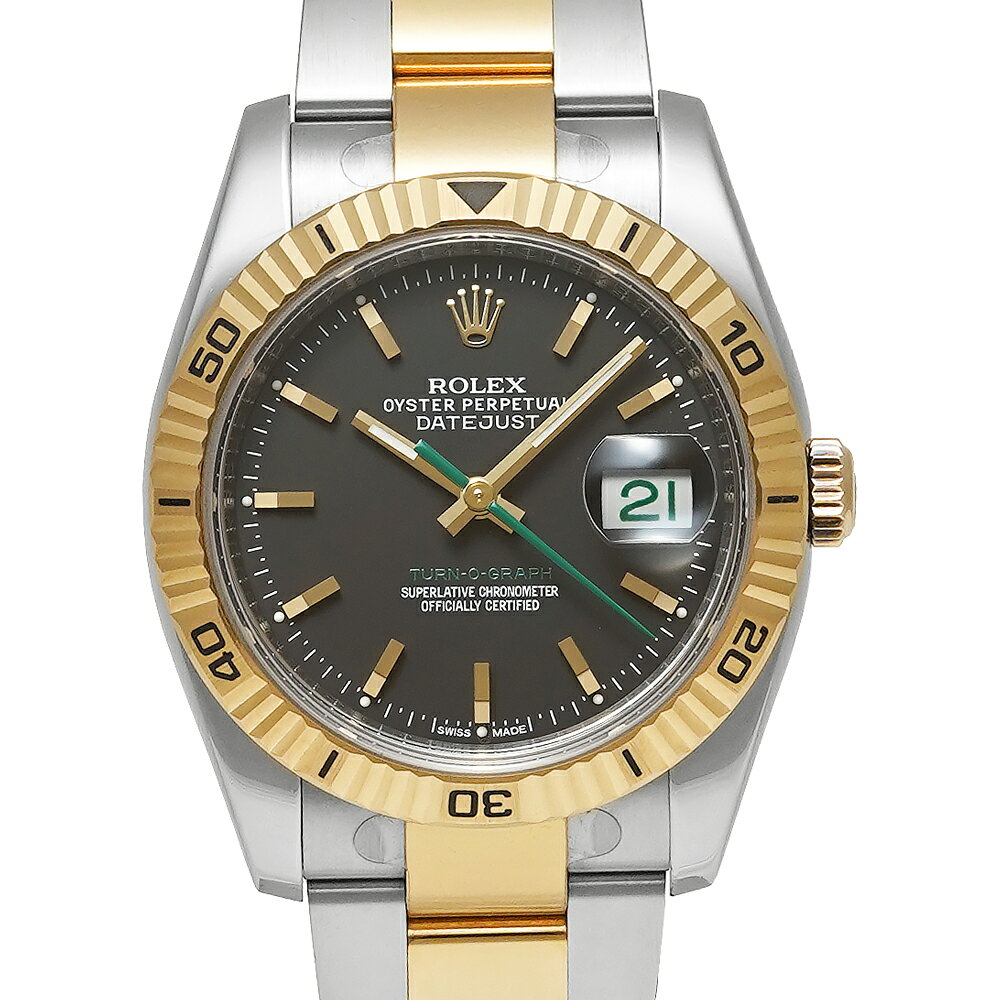 D番 箱・保証書付き ROLEX デイトジャスト ターノグラフ 日本限定モデル Ref.116263 ブラック 中古品 メンズ 腕時計