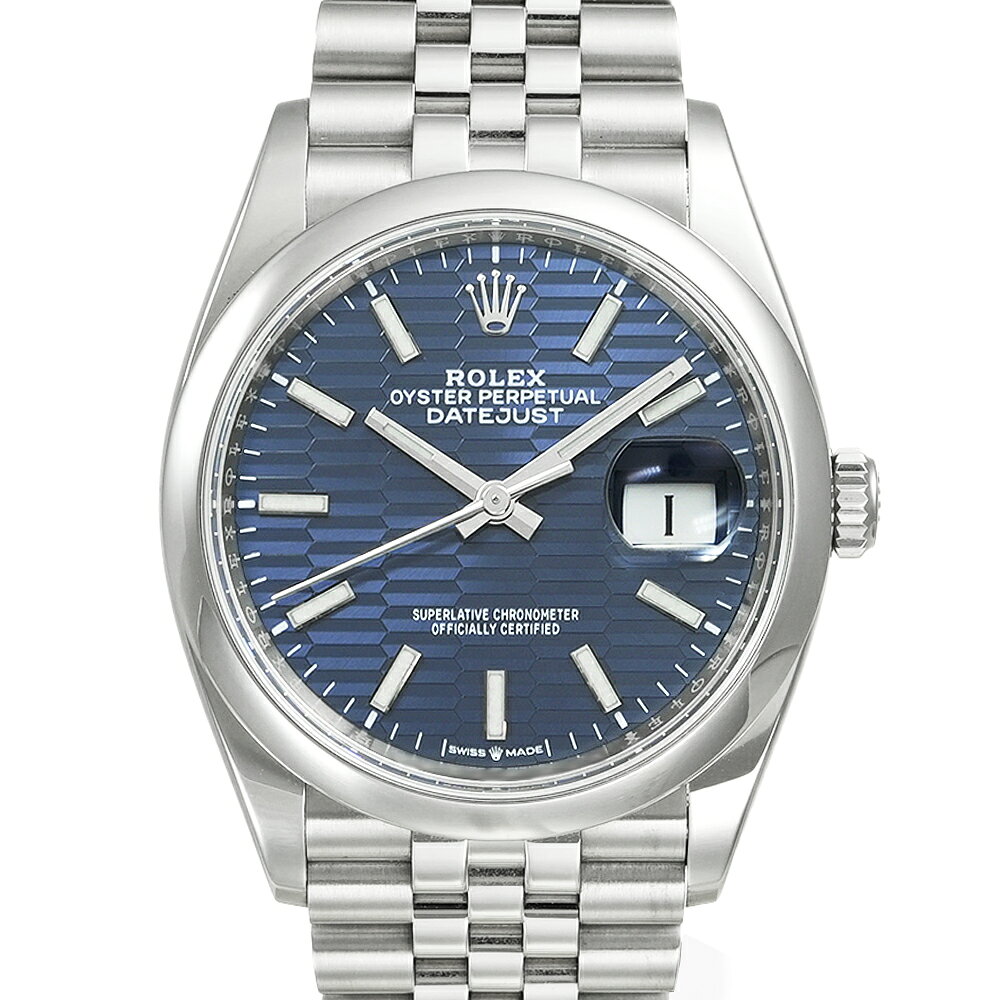 デイトジャスト フルーテッドモチーフ 箱・2022年1月保証書付き Ref.126200 中古品 メンズ 腕時計