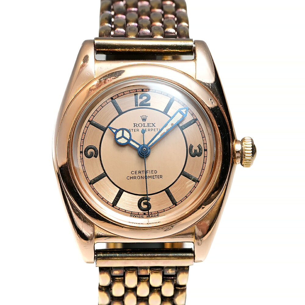 1946年前後 ROLEX バブルバック オークションダイヤル Ref.3131 アンティーク品 ピンク メンズ 腕時計
