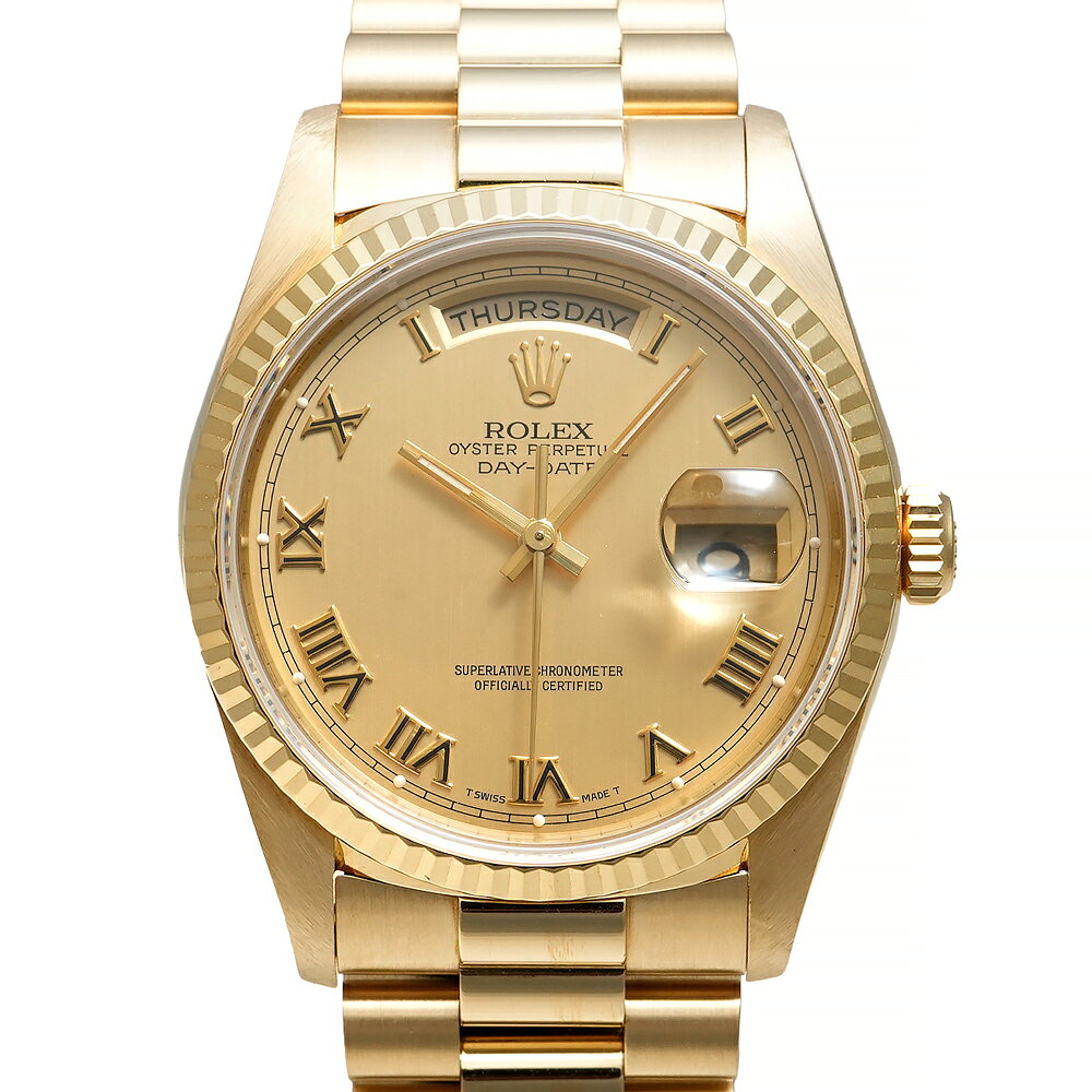 X番 内箱・1994年保証書付き ROLEX デイデイト Ref.18238 中古品 シャンパンゴールド メンズ 腕時計