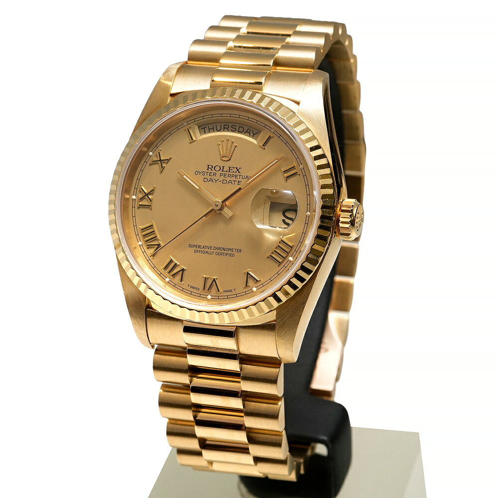 X番 内箱・1994年保証書付き ROLEX デイデイト Ref.18238 中古品 シャンパンゴールド メンズ 腕時計 moonphase1986-10023431 ムーンフェイズ サンプル画像2