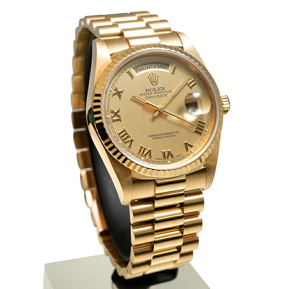 X番 内箱・1994年保証書付き ROLEX デイデイト Ref.18238 中古品 シャンパンゴールド メンズ 腕時計 moonphase1986-10023431 ムーンフェイズ サンプル画像3