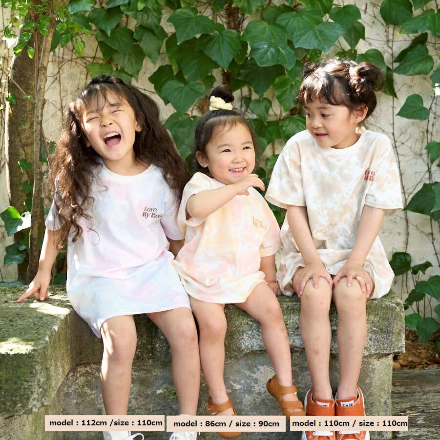 【mewoo!】タイダイTシャツワンピースベビーキッズ子供服Tシャツ半袖トップスワンピース男の子女の子90cm100cm110cm120cm130cm