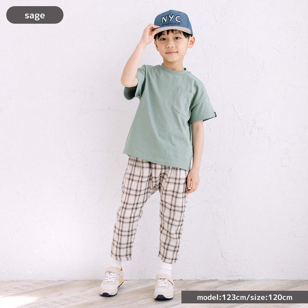 【OUTLET】80,120cmのみ在庫あり◎[t.] ポケット付 BIGシルエット 半袖 Tシャツ ベ...