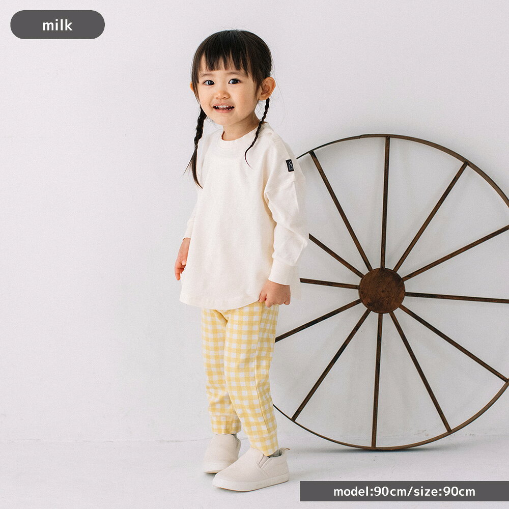 【SALE】[t.] 無地 袖リブ 長袖 Tシャツ ベビー キッズ 子供服 トップス ロンT 男...