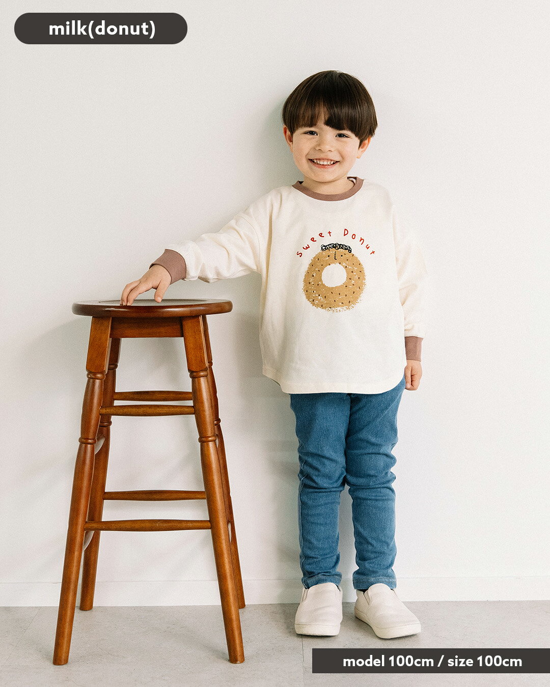 【SALE】[t.] 袖リブ プリント 長袖 Tシャツ ベビー キッズ 子供服 トップス ロンT...