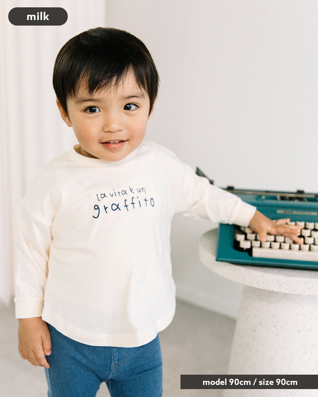 【再入荷】[t.] 前後 プリント たべもの 長袖 Tシャツ ベビー キッズ 子供服 トッ...