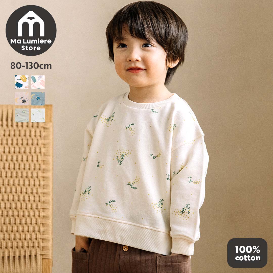 【新色追加＆再入荷】[t.] 総柄 トレーナー ベビー キッズ 子供服 男の子 女の子 スウェット 80cm 90cm 100cm 110cm 120cm 130cm 綿100のサムネイル