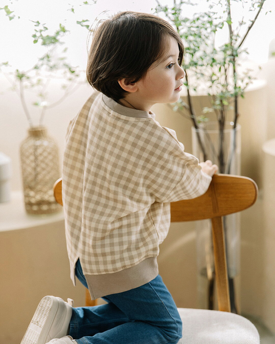 【SALE】[t.] チェック柄 トレーナー ベビー キッズ 子供服 男の子 女の子 スウェ...