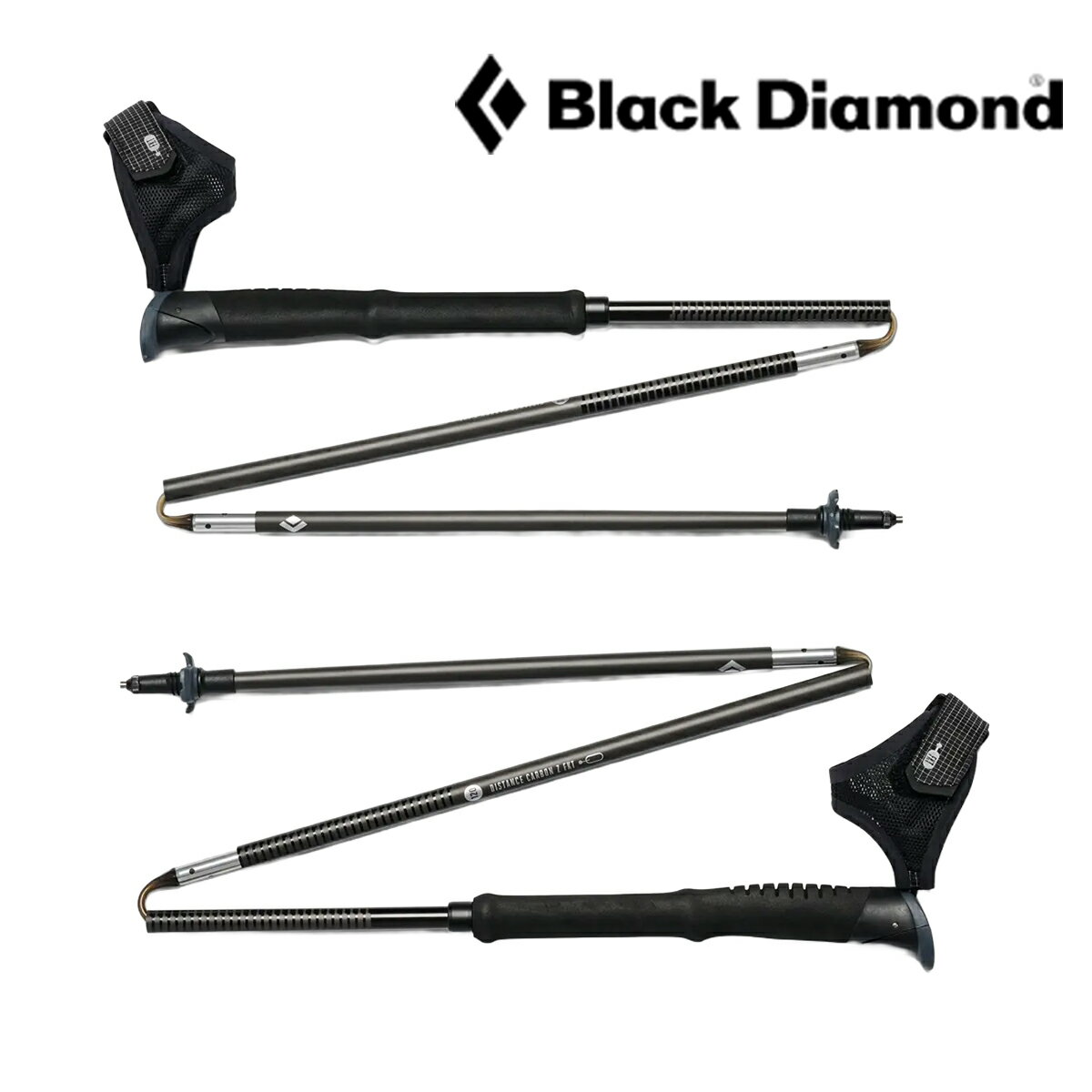 樂天商城 - ブラックダイヤモンド（Black Diamond）ディスタンスカーボン Z FKT（Distance Carbon Z FKT Poles）BD82510【トレッキングポール カーボン 折りたたみ 超軽量 トレイルランニング ウルトラマラソン レース ハイキング 登山 マグネット着脱ストラップ】