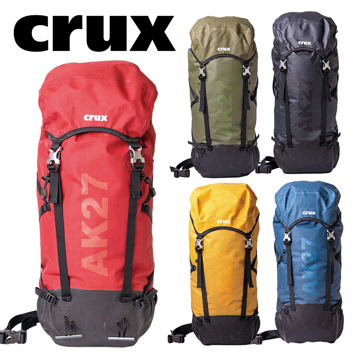 樂天商城 - クラックス（CRUX）AK27【バックパック 完全防水 軽量 ケブラー クライミング 沢登り 登山 アイスクライミング カヤック アルパイン ザックカバー不要】