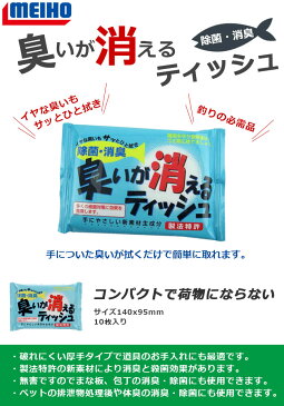 ウエットティッシュ 臭いが消えるティッシュ 10枚入り 厚手タイプ 消臭 除菌 道具の消臭 キッチンまわりやペットにも