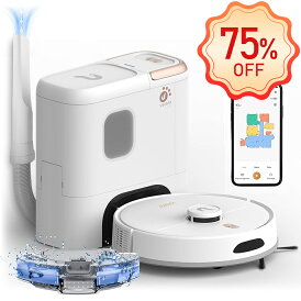【75%OFFクーポン利用★65,990円→16,497円】【モップx隙間ノズル付き】ロボット掃除機 自動ゴミ収集 大容量3.5L 260分連続稼働 レーザーナビゲーション WiFi/Alexa対応 マッピング機能 掃除機 ロボット お掃除 ロボット 掃除用品 自動掃除機