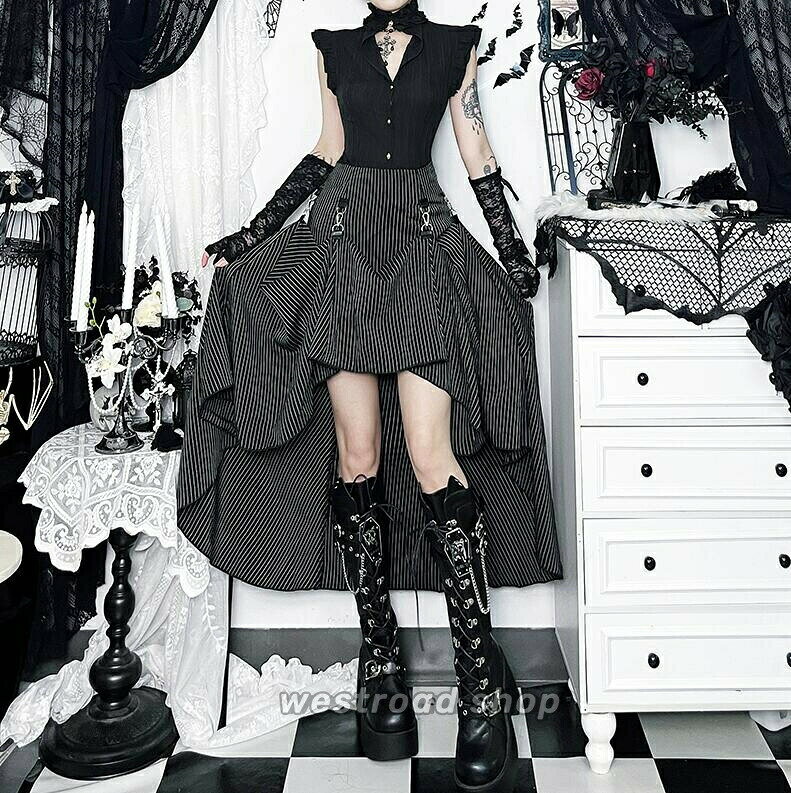 Rakuten - ゴスロリ ブラウス ロングスカート 上下セットアップ 大人 女子 ゴスロリ ワンピース ドレス ハロウィン コスプレ衣装 コスチューム メイド服 変装 黒 原宿系 ロリータ服 Lolita ロリータファッション 文化祭 学園祭 かわいい おしゃれ