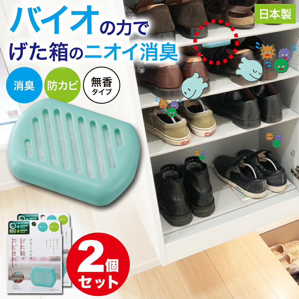 防カビ 消臭 げた箱用 2個セット バイオ 下駄箱 無香タイプ 悪臭 靴箱 臭いカビ かび 抑制 防止 3ヶ月 ..