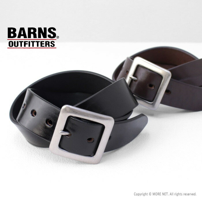 Rakuten - ☆バーンズアウトフィッターズ BARNS OUTFITTERS 栃木レザー ギャリソンベルト LE-4342 メンズ レディース 日本製 40mm