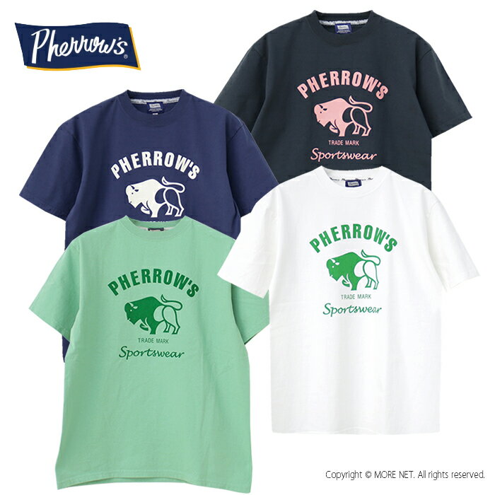 フェローズ PHERROW'S 定番バッファロー プリント半袖Tシャツ 24S-PT2 メンズ 2024春夏 [メール便可]