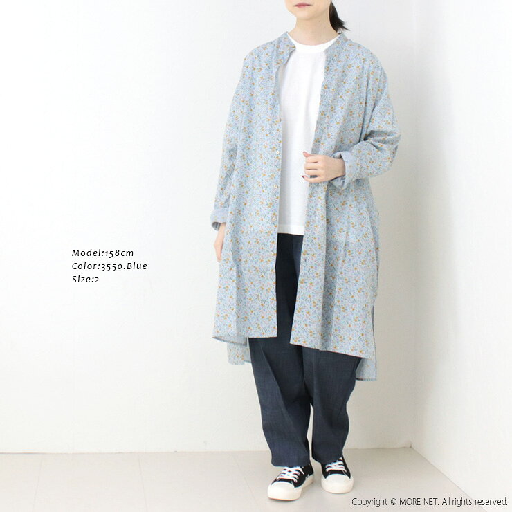 [40%OFF] アーメン ARMEN コットンフラワープリントユーティリティーバンドカラーロングシャツ INAM2512FD トップス 長袖 小花柄 レディース [返品・交換不可] more-net-10037972 モアネット casual select サンプル画像3