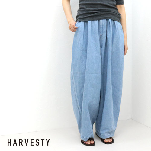 ハーベスティ HARVESTY サーカスパンツ デニム [93.ライトブルー] A11801-93 レディース ユニセックス ワイドパンツ 定番 その1