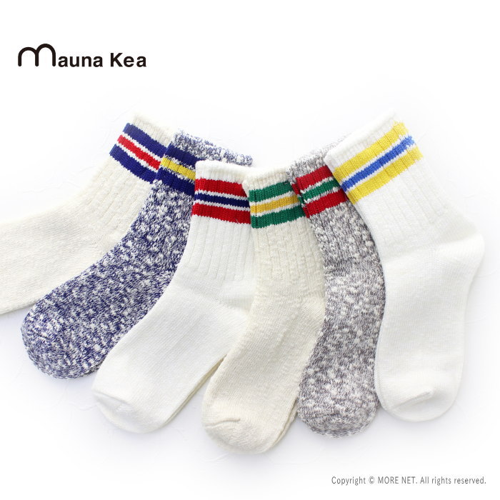 マウナケア mauna kea スラブネップ3本ラインソックス 106503 メンズ 日本製 靴下  